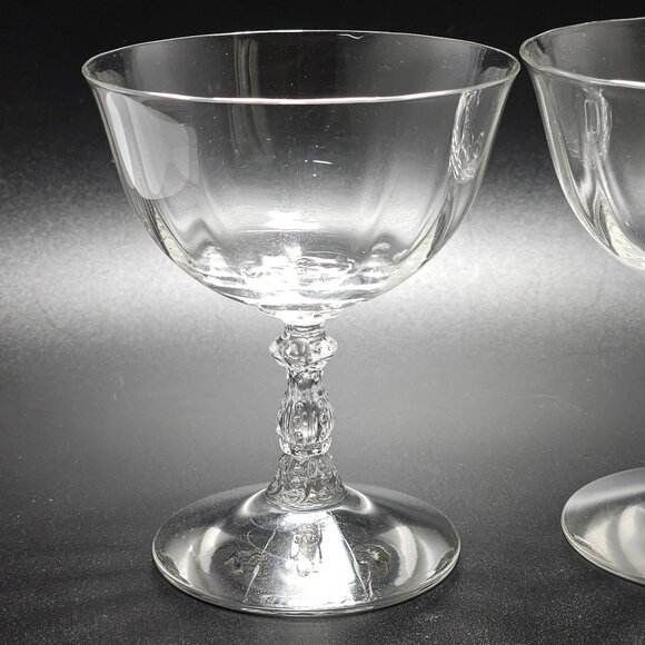 2 Fostoria Wilma Low Coupe 4.2" champagne sherbet cocktail Crystal midcentury 6z - Picture 3 of 7